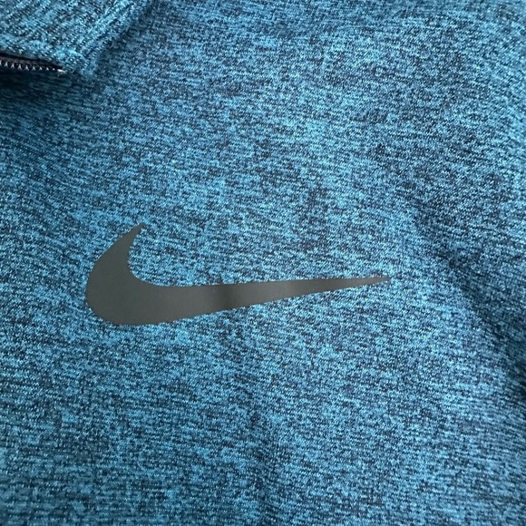 Nike Therma-Fit Mens Size Large 1/4 Zip Pullover Blue Heathered Sweatshirt - Picture 2 of 4